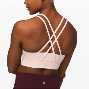 Lululemon long line energy bra in pink bliss - size 10